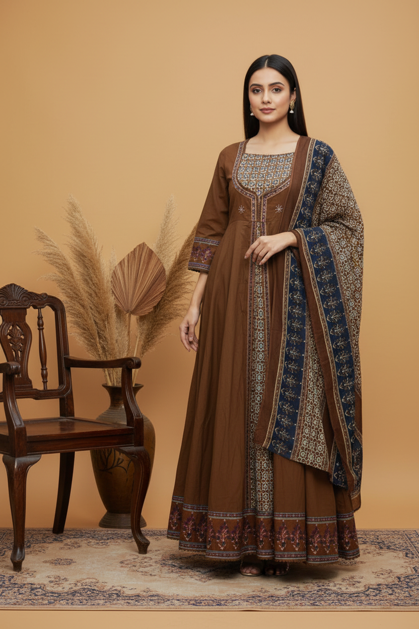 Brown Kurti - Natural Pose with Props
