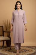 Dusty Mauve Lilac Pink Straight Sleeve Kurta - Same Design Different Color
